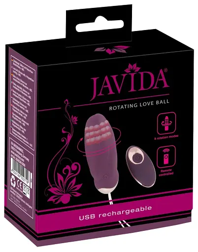 Віброяйце Javida Rotating Love Ball 18.5 см фіолетовий - фото 9