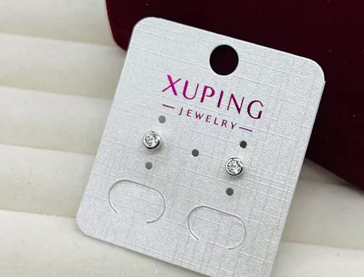 Сережки Xuping біжутерія гіпоалергенні сережки гвоздики прикраса з камінням під срібло - фото 1