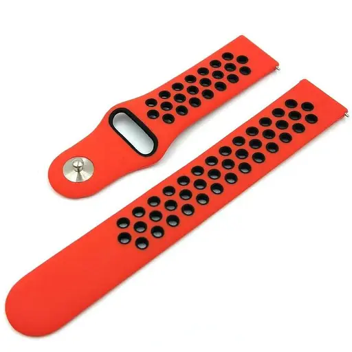 Ремешок Nike Sport 20 мм Watch Active/Galaxy S4 42 мм/Gear S2/Xiaomi Amazfit Красный/Черный S - фото 1