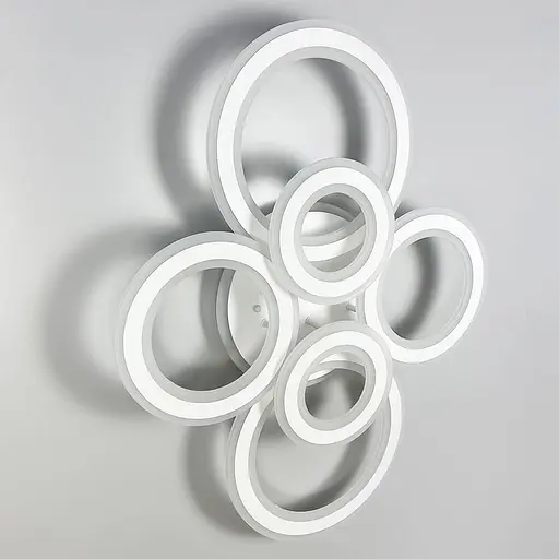 Стельова люстра на 6 кілець у білому корпусі 63×80 см | Арт. A 2763/2+2+2 RGB WT | Line F - фото 7