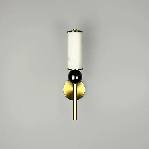 Бра із мармуровим плафоном та овою кулькою у латунному корпусі 37 см Line F Арт. WSR2-130*350 - фото 2