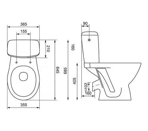 Унітаз-компакт Cersanit Koral 769 031 3/6 л поліпропіленове сидіння з металевим кріпленням 30412 - фото 2