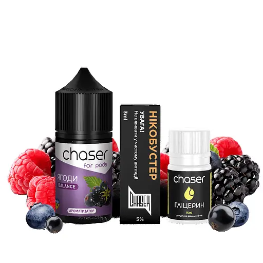 Набор компонентов для самозамеса солевой заправки CHASER For Pods BALANCE NEW 30 мл Ягоды, 0-50 мг (15633)