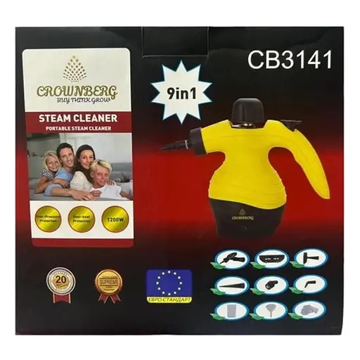 Ручной отпариватель 9 в 1 с насадками 1200Вт Steam Cleaner Crownberg CB 3141 пароочиститель для сборки 350мл - фото 6