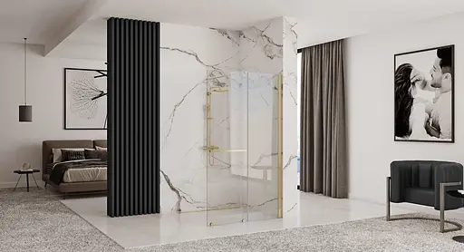 Душевая стенка Rea Cortis 100 gold REA-K8484 - фото 3