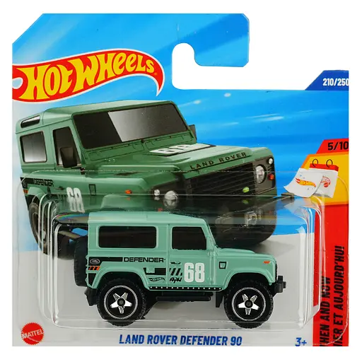 Базовая машинка Hot Wheels Then and Now Land Rover Defender 90 зеленая (5785) JBC16-N521    
