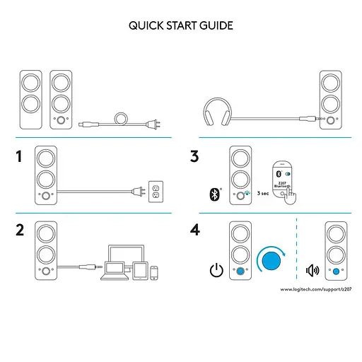 Акустическая система Logitech 2.0 Z207 Black (980-001295) - фото 9