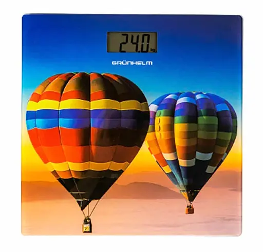 Напольные электронные весы бытовые Grunhelm BES-AIR стеклянные весы Воздушные шары 180 кг - фото 4