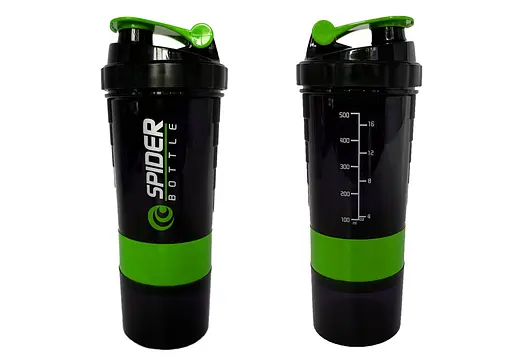 Шейкер спортивний EasyFit Spider 0,5л Чорно-зелений (EF-7200-G) - фото 5