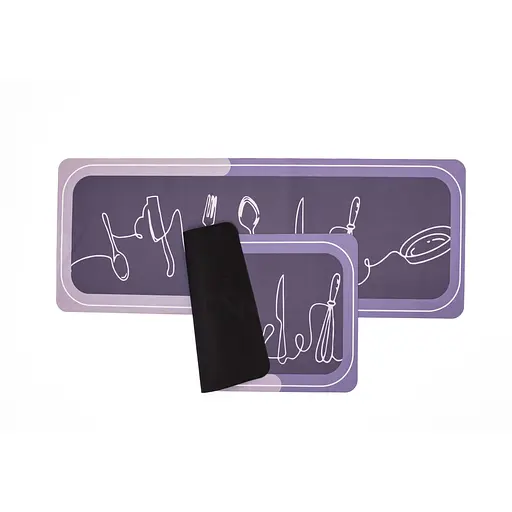 Набір килимків для кухні Yiwu HP-42-13V 99х38 см / 57х38 см 2 шт. фіолетовий  - фото 4