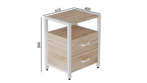 Тумба универсальная Ferrum-decor Вивьен 2/2 50x41x40 белый ДСП Дуб Сан-Марино 16мм (FRD-104162) - фото 2