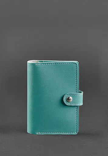 Шкіряна обкладинка для паспорта 3.0 бірюзова - фото 2