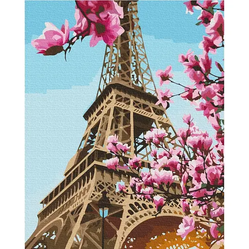Картина за номерами Сакура в Парижі Brushme 40x50 см кольорова 000277035