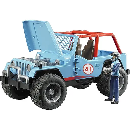 Игрушечная машинка Bruder Автомобиль Jeep Cross country Racer с фигуркой гонщика 1:16 (02541) - фото 4