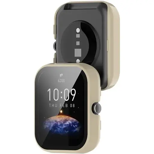 Чехол-накладка DK Пластик Gloss Glass Full Cover для Xiaomi Amazfit Bip 3 / 3 Pro (ivory) - фото 2