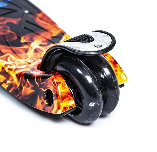 Трехколесный самокат Scale Scooter Maxi до 60 кг со светящимися колесами (Огонь и лед) - фото 6