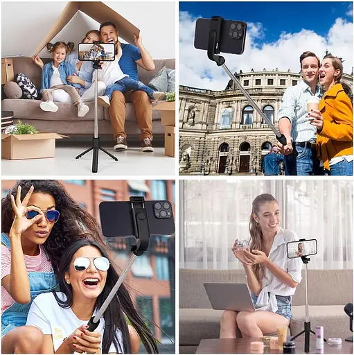 Штатив для селфі flintronic, стабільний штатив із бездротовим пультом дистанційного керування Bluetooth - фото 7