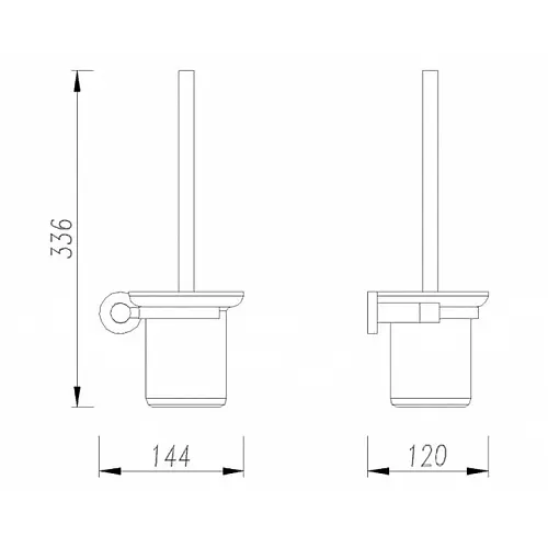 Йоржик для унітазу Omnires Modern Project nickel MP60620NI, Нікель - фото 2