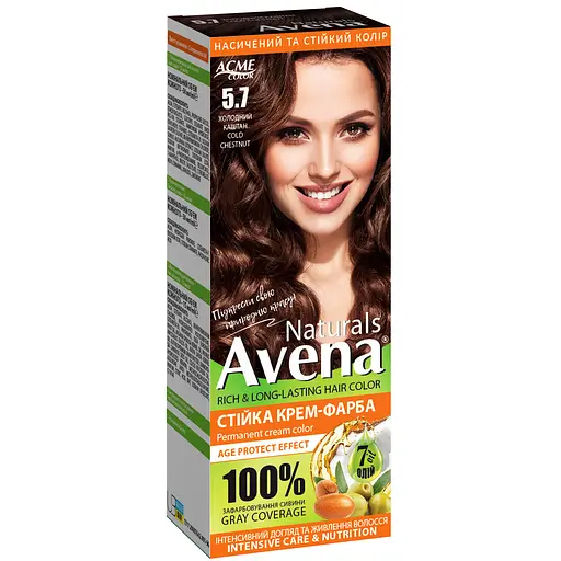 Устойчивая крем-краска для волос Acme Color Avena Naturals 5.7 холодный каштан - фото 1
