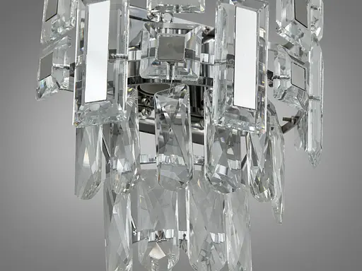 Класичне бра з кришталю на 2 лампи, колір хром - фото 3