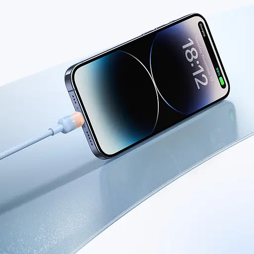 Дата кабель Baseus Discolor Series Fast Charging USB to Lightning 2.4A (1m) (P10374900) Galaxy Blue - фото 4