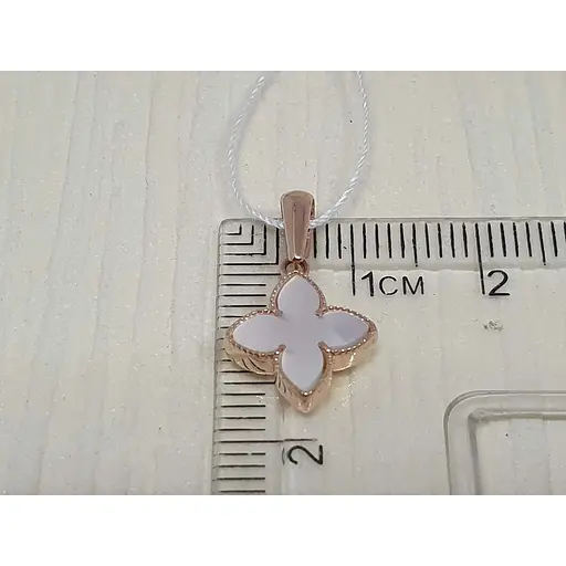 Золотий підвіс Favoritum Конюшина з перламутром. 311247 - фото 4