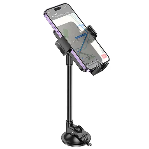 Автотримач для телефона HOCO H38 Cheetah car holder(windshield) Black - фото 6