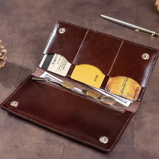 Мужской кожаный кошелек Shvigel 19х9.5х1 см acs0016051 - фото 10