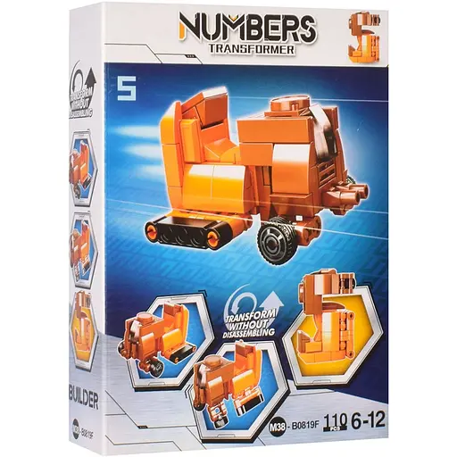 Детский конструктор Bambi M38-B0819 цифра-транспорт Цифра 5 - фото 1