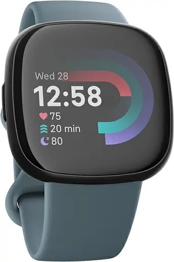 Смарт-часы Fitbit Versa 4 Waterfall Blue/Platinum (FB523SRAG) - фото 2
