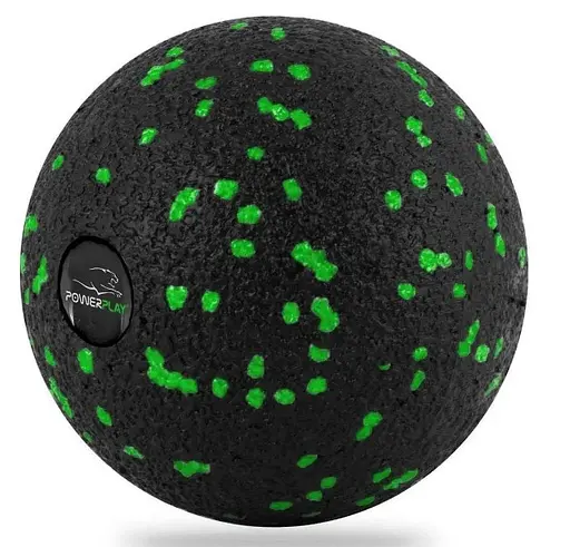 Набір для масажу та йоги PowerPlay PP_4093 EPP (3 м'ячики + валик масажер 15*5,3 см) Green + гумка 5,5 кг (PP_4093_Green) - фото 2