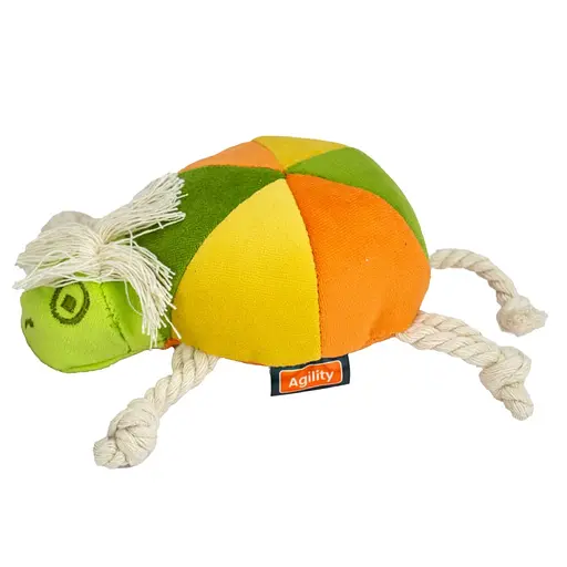 Іграшка м'яка для собак Agility черепаха на бавовняному білому канаті 16 см (30001-8)