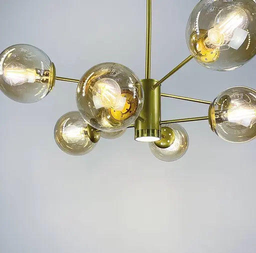 Стельова люстра на 6/8 та 12 плафонів у корпусі золотого кольору | Арт. K 20 | Line F - фото 3