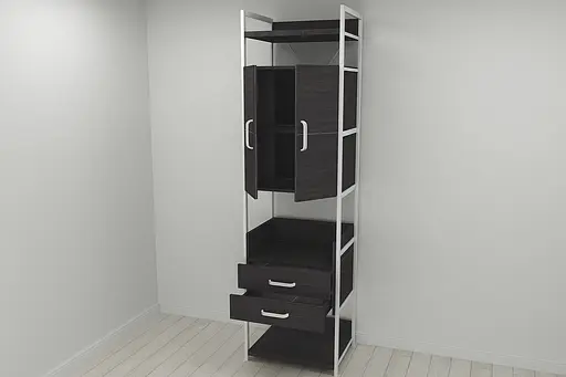 Шафа Гардероб Уні секція 5 серії Коннект Ferrum-decor 220x60x50см Білий метал ДСП Венге Магія 32 мм (FRD-104520) - фото 8