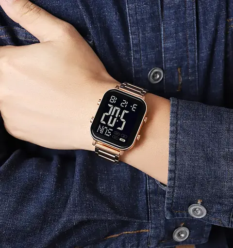 Чоловічий наручний годинник Skmei 2259 (Рожеве золото з чорним) - фото 5