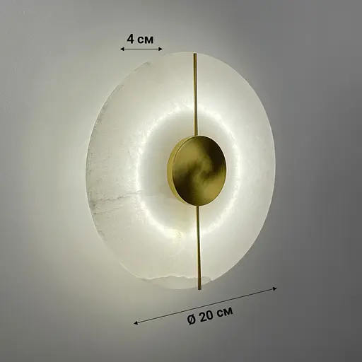 Неймовірне бра з білим мармуром у латунному каркасі Line F W 37G/1 S - фото 2
