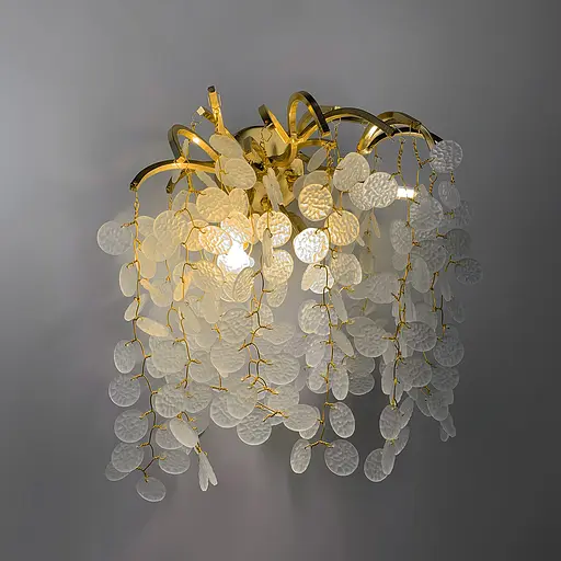 Бра в золотому кольорі з білими пластинами Арт. YG 28 GD-WT Line F - фото 2