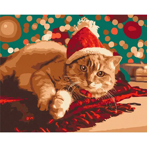 Картина за номерами Санта котик Brushme 40x50 см кольорова 000276648