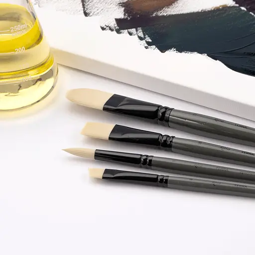 Пензель синтетика овальна TERRA 1608FR №1 довга ручка Rosa - фото 4