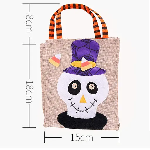 Сумка Лен Хэллоуин 26х15 см "Снеговик", IDEA12-HOL16 - фото 3