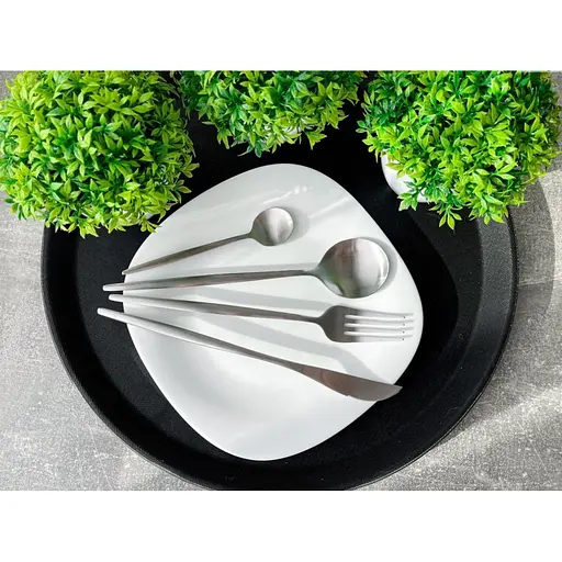 Набор столовых приборов 24 предмета серебристый - фото 4