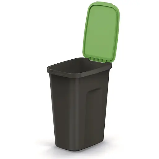 Баки для сортування сміття Prosperplast Keden Compacta Q Plus, комплект 3x35 л, чорний, кришка синя, зелена, жовта - фото 2
