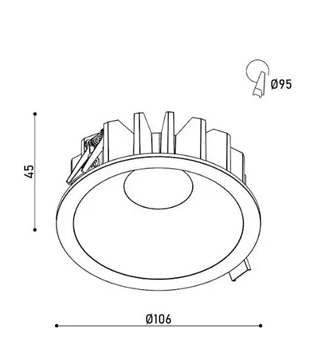 Світильник точковий врізний KLOODI KD-SEMI242 15W 3K WH - фото 3