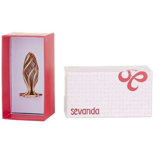 Анальна пробка Lockink Sevanda Hollow Spiral Golden Metal S - фото 3