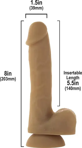 Гибкий фаллоимитатор на присоске Addiction - ANDREW 8″ Silicone Dong - Caramel, вибропуля в подарок - фото 2