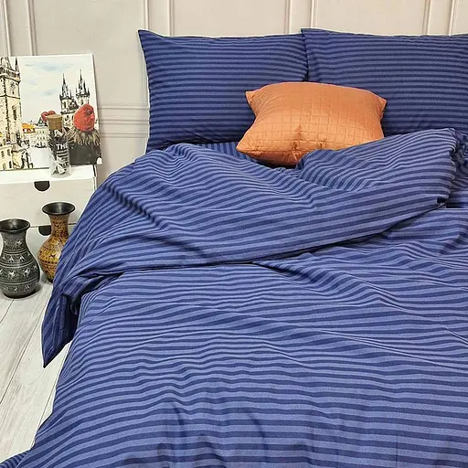 Постільна білизна MERISET Синя Бязь страйп Полуторний 560578-1 - фото 2