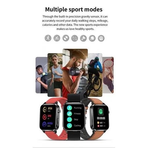 Розумний наручний смарт годинник Smart F100 (Black) - фото 7