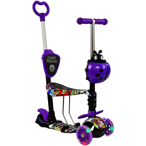 Самокат 5 в 1 Best Scooter 59х15х29 см Різнобарвний 000231477