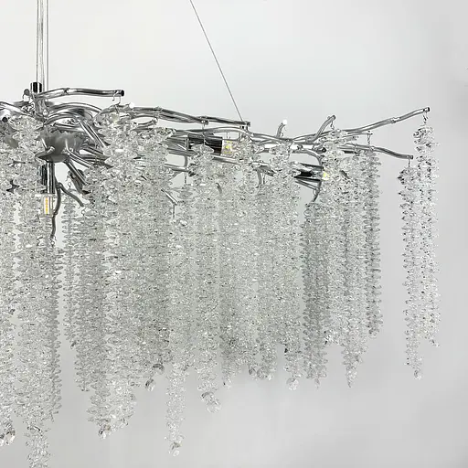 Подвесная люстра в корпусе хром с хрустальными камнями Line.F Диаметр 100см - фото 2