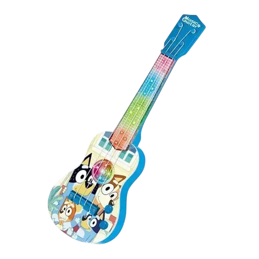 Игрушечная гитара 908-6 — с подсветкой, музыкой и песнями, 4 струны, на батарейках, в коробке